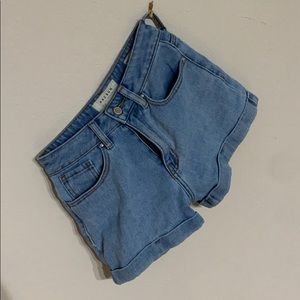 PacSun light blue Mom jean shorts
